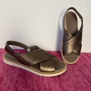 Timberland Adley Shore Ankle Strap Leather Sandals Bronze Size 7